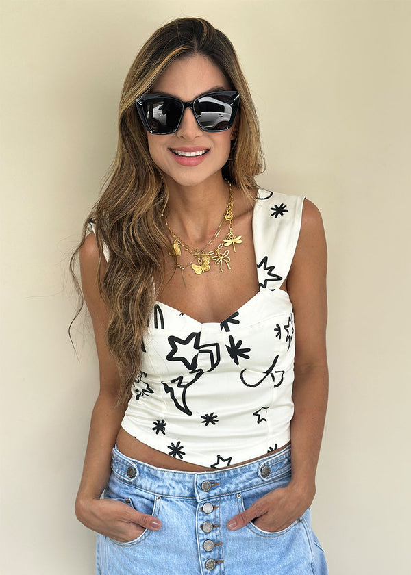 Camisa Corta Manga Sisa Marfil - Alicia