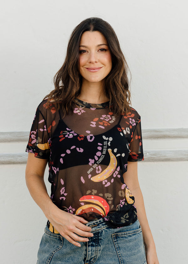 Camiseta  Manga Corta Mesh Negro - Ania