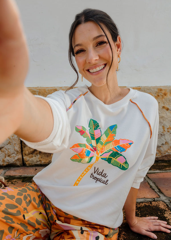 Buzo Estampado Marfil - Celia