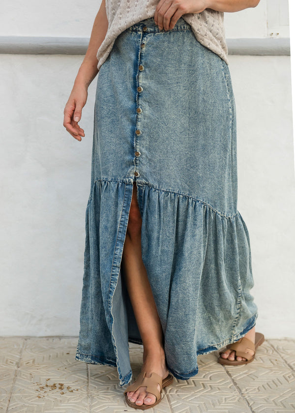 Falda Larga Fabiana Azul