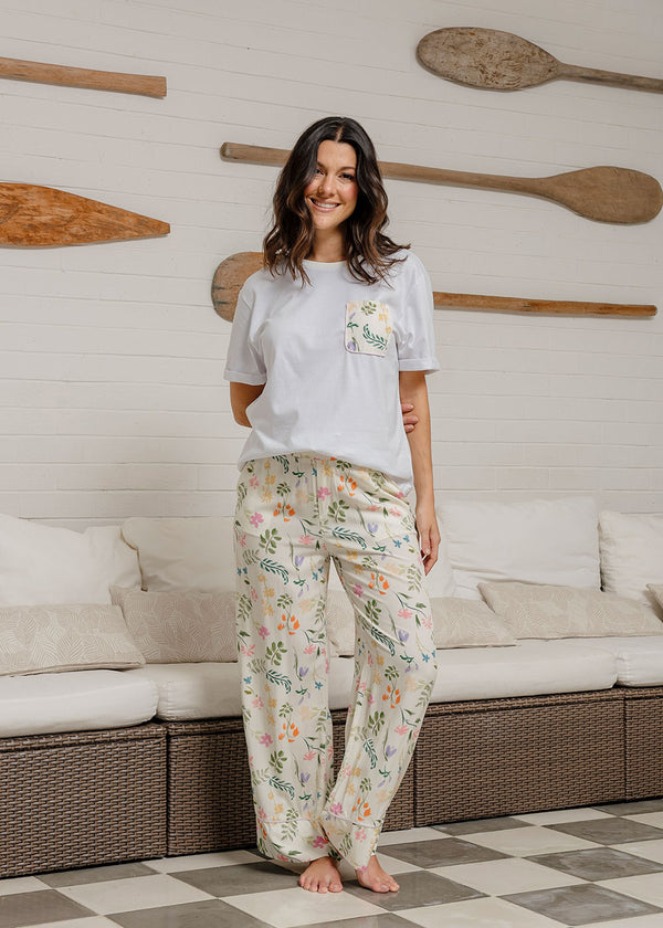 Pijama Estampada Marfil - Delia